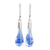 Art glass dangle earrings, 'Blue Bay' - Handcrafted Art Glass Dangle Earrings from Costa Rica thumbail