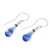 Art glass dangle earrings, 'Blue Bay' - Handcrafted Art Glass Dangle Earrings from Costa Rica (image 2c) thumbail