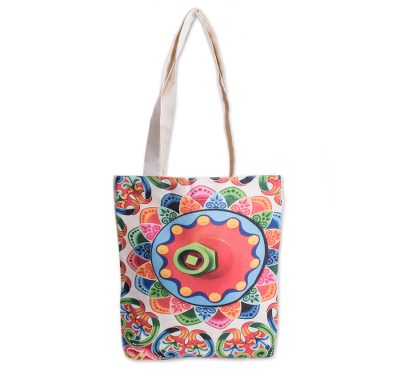 Abstract Colorful Cotton Tote from Costa Rica