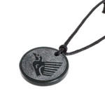 Jade pendant necklace, 'Iq´' - Hand-Carved Jade Hummingbird Pendant Necklace from Guatemala