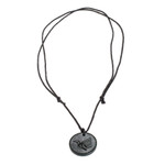 Jade pendant necklace, 'Iq´' - Hand-Carved Jade Hummingbird Pendant Necklace from Guatemala