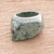 Jade signet ring, 'Green Eye' - Natural Green Jade Signet Ring Crafted in Guatemala