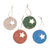 Ceramic ornaments, 'Shooting Light' (set of 4) - Assorted Star Pattern Ceramic Ornaments (Set of 4)
