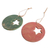 Ceramic ornaments, 'Shooting Light' (set of 4) - Assorted Star Pattern Ceramic Ornaments (Set of 4)