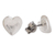 Fine silver stud earrings, 'Fingerprint of Love' - Heart-Shaped Fine Silver Stud Earrings from Guatemala