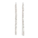 Fine silver beaded drop earrings, 'Rain of Light' - Fine Silver Beaded Drop Earrings from Guatemala