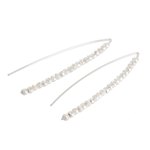 Fine silver beaded drop earrings, 'Rain of Light' - Fine Silver Beaded Drop Earrings from Guatemala