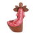 Ceramic tealight candleholder, 'Red Angel of Light' - Ceramic Angel Tealight Candleholder from El Salvador (image 2a) thumbail