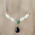 Jade Y-necklace, 'Natural Trio' - Modern 925 Silver Y-Necklace with Jade in 3 Colors (image 2) thumbail