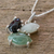 Jade pendant necklace, 'Natural Trio' - Modern 925 Silver Pendant Necklace  with Jade in 3 Colors (image 2b) thumbail