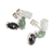 Jade button earrings, 'Natural Trio' - Modern 925 Silver Earrings with Jade in 3 Colors