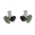Jade stud earrings, 'Natural Trio' - Modern 925 Silver Stud Earrings  with Jade in 3 Colors thumbail