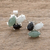 Jade stud earrings, 'Natural Trio' - Modern 925 Silver Stud Earrings  with Jade in 3 Colors (image 2b) thumbail