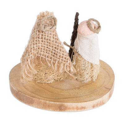 Natural fiber nativity sculpture, 'Quaint Nativity' - Handmade Natural Fiber Nativity Sculpture from El Salvador