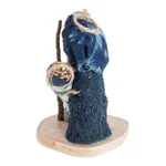 Natural fiber nativity sculpture, 'Happiness of Bethlehem' - Natural Fiber Nativity Sculpture with Blue Cotton Accents