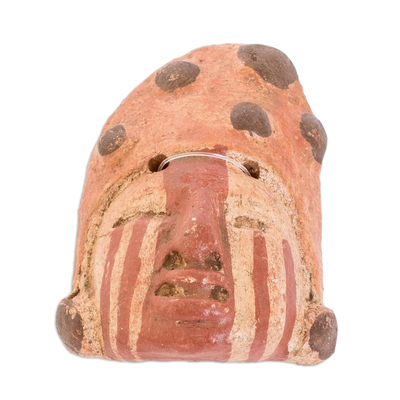 Kleine Keramikmaske - Handgefertigte Maya-Keramikmaske aus El Salvador