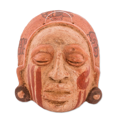 Keramische Maske, 'Maya-Schamane' - Keramische Wandmaske eines Maya-Schamane aus El Salvador