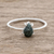 Jade solitaire ring, 'Dark Green Teardrop' - Sterling Silver Ring with Dark Green Guatemalan Jade (image 2) thumbail