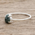 Jade solitaire ring, 'Dark Green Teardrop' - Sterling Silver Ring with Dark Green Guatemalan Jade (image 2b) thumbail