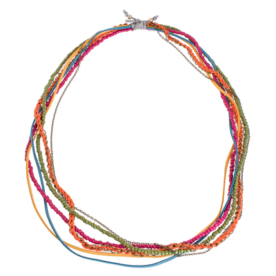 Colorful Beaded Strand Necklace from Costa Rica