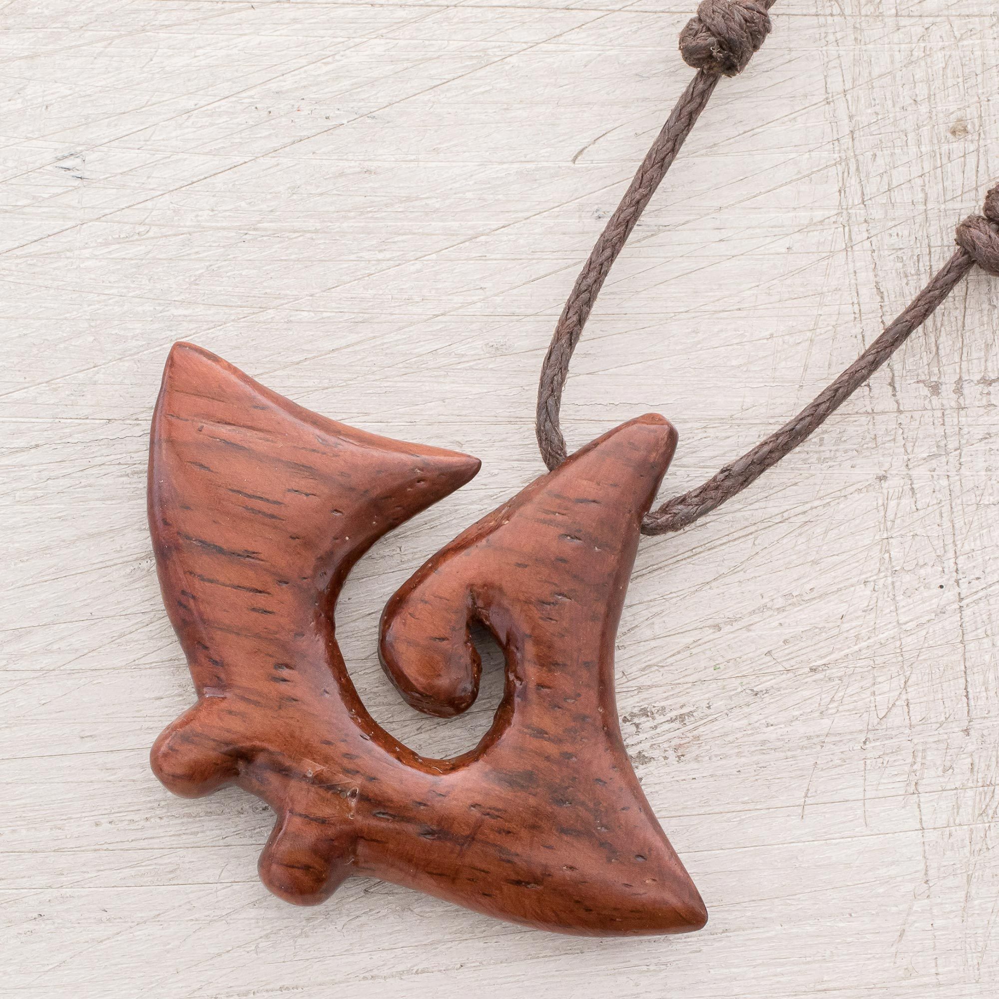 Swirl Pattern Estoraque Wood Pendant Necklace - Estoraque Swirl