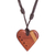 Wood pendant necklace, 'Estoraque Heart Stripe' - Estoraque and Quina Wood Heart Necklace from Costa Rica (image 2a) thumbail