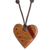 Collar con colgante de madera - Collar Corazón de Madrecacao y Estoraque de Costa Rica