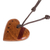 Wood pendant necklace, 'Madrecacao Heart Stripe' - Madrecacao and Estoraque Heart Necklace from Costa Rica