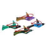 Ceramic ornaments, 'Lively Hummingbirds' (set of 4) - Hand-Painted Ceramic Hummingbird Ornaments (Set of 4)