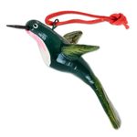 Ceramic ornaments, 'Lively Hummingbirds' (set of 4) - Hand-Painted Ceramic Hummingbird Ornaments (Set of 4)