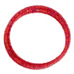 Glass beaded wrap bracelet, 'Passionate Harmony' - Red Glass Beaded Wrap Bracelet from Guatemala