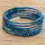 Crystal and glass beaded wrap bracelet, 'Lake Harmony' - Crystal and Glass Beaded Wrap Bracelet in Blue