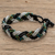 Glass beaded wristband bracelet, 'Braids of Harmony' - Multi-Tone Glass Beaded Wristband Bracelet from Guatemala (image 2b) thumbail