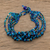 Crystal and glass beaded strand bracelet, 'Nocturnal Brilliance in Blue' - Crystal and Glass Beaded Strand Bracelet in Blue thumbail