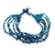 Crystal and glass beaded strand bracelet, 'Nocturnal Brilliance in Blue' - Crystal and Glass Beaded Strand Bracelet in Blue thumbail