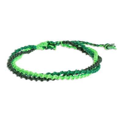 Makramee-Armband - Grünes geflochtenes Strangarmband aus Guatemala