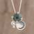 Jade pendant necklace, 'Waning Crescent in Dark Green' - Crescent Motif Jade Pendant Necklace in Dark Green thumbail