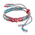 Glass beaded macrame bracelet, 'Solola Fiesta' - Glass Beaded Macrame Strand Bracelet from Guatemala