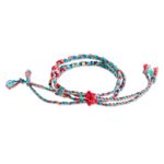 Glass beaded macrame bracelet, 'Solola Fiesta' - Glass Beaded Macrame Strand Bracelet from Guatemala