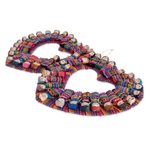 Cotton wall decor, 'Histories of Love' - Heart-Shaped Cotton Worry Doll Wall Decor from Guatemala