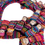 Cotton wall decor, 'Histories of Love' - Heart-Shaped Cotton Worry Doll Wall Decor from Guatemala