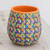 Ceramic decorative vase, 'Pastel Triangles' - Hand-Painted Pastel Triangle Decorative Vase from Nicaragua thumbail