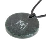 Jade pendant necklace, 'Mayan Deer' - Deer-Themed Jade Medallion Pendant Necklace from Guatemala