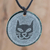 Halskette mit Jade-Anhänger - Jade-Medaillon-Anhänger-Halskette mit Katzenmotiv aus Guatemala