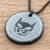 Jade pendant necklace, 'Nahual Cat' - Cat-Themed Jade Medallion Pendant Necklace from Guatemala (image 2b) thumbail