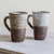 Ceramic mugs, 'Cocoa and Cream' (pair) - Earthy Brown and Cream Handmade Ceramic Mugs (Pair)