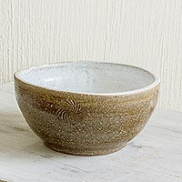 Ceramic bowl, 'Fresh Flavor'