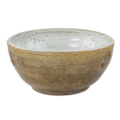 Ceramic bowl, 'Fresh Flavor' - Food Safe Earthy Ceramic Bowl from Honduras