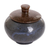 Azucarero de cerámica, 'Sweet Enchantment' - Azucarero de cerámica hecho a mano en azul y marrón