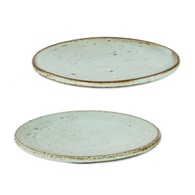 Rustic Small Ceramic Dessert Plates (Pair) - Verdant Earth